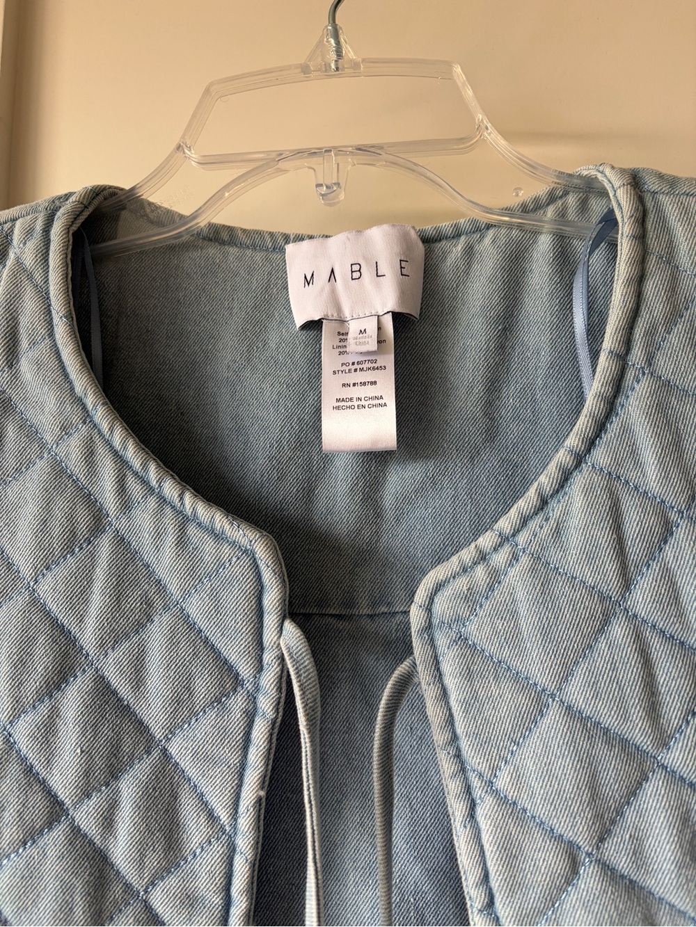 Mable Quilted Denim Ruffle Vest - Picture 4 of 7
